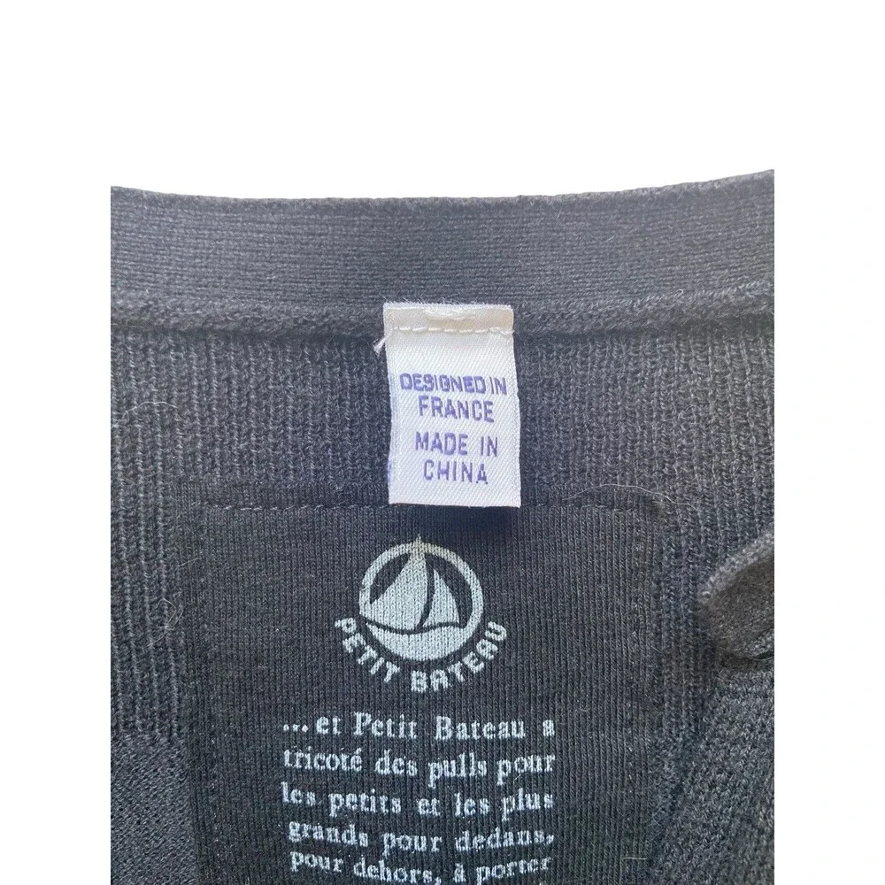 Petit Bateau Cashmere Blend Dress Size 14 Girls XS Womens Gray French Minimalist